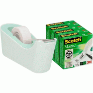 Scotch Lot de 4 rubans invisibles Magic™, 19 mm x 33 m (BP1080), avec dévidoir menthe C18 - vert 4054596577787