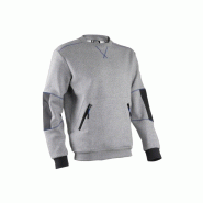Sweat - HATO - Molleton 70% CO/30% PES 300g/m2 + Empiècements 300D oxford - Gris chiné - COVERGUARD | 5HAT550_0