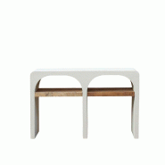 Table ponts Santorina  2 tablettes en bois recyclé 120x35x76 cm