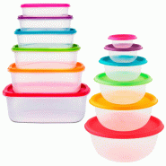 WellHome - Set de 2 jeux de récipients de conservation - multicolore plastique PK5228