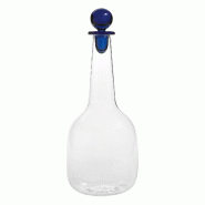 Zafferano Bouteille Bilia en verre borosilicaté fait à la main, design élégant et minimaliste pour servir eau ou vin, couleur bleue, haute qualit�