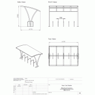 Abri vélo ouvert New York - structure en acier galvanisé ou revêtement poudre - toiture polycarbonate anti-escalade - pour 10 vélos_1