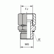 Adaptateurs - Droit femelle tournant JIC 7/16" - X mâle gaz cylindrique 1/8" - JFMCY00402