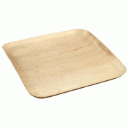 Assiette carrée feuille de palmier couleur naturelle 23x23x2.2cm - par 300