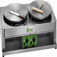 Crêpière double gaz GPL et méthane FIMAR modèle CR400G2 en acier inoxydable avec plaques en fonte antidérapantes ø 40 cm - 951