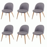 Décoshop26 - Lot de 6 chaises de salle à manger couture en forme de losange design rétro années 50 en tissu gris foncé 04_0007685 - gris 3000262241033 Décoshop26 - Lot de 6 chaises de salle à manger couture en forme de losange design rétro années 50 en tissu gris foncé 04_0007685 - gris 3000262241033