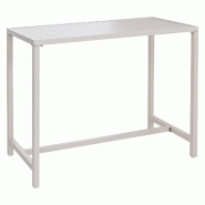 Décoshop26 - Table haute extérieure table de bar jardin 105 x 130 x 65 cm structure acier thermolaqué crème 04_0008742 - 3000267116350