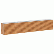 Helloshop26 - Jardinière surélevée design industriel 390 x 50 x 68 cm résistant aux intempéries facile à entretenir en acier 02_0059042 - acier