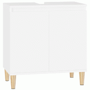 Helloshop26 - Meuble d'évier sous lavabo salle de bain 58 x 33 x 60 cm bois d'ingénierie blanc 02_0006805 - 3000369882726 Helloshop26 - Meuble d'évier sous lavabo salle de bain 58 x 33 x 60 cm bois d'ingénierie blanc 02_0006805 - 3000369882726