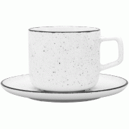 LUBIANA Tasse, série Ankara, blanche, mouchetée de noir, 250 ml - PZ6103250