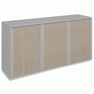 Meuble Vertigo T01 4 tiroirs anglaise 1porte MDF naturel & noyer clair 180x47x93
