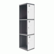 SimonRack Cassier métallique 3 portes ADDITIONNEL démonté ANTHRACITE/BLANC 1800x400x500 mm (haut x largeur x profondeur) - 8425437105913