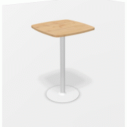 Table haute "CHILL" - Pied droit, Carré cintré (70 x 70 cm)