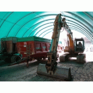 Tunnel de stockage 12 m / ouvert / structure en acier / couverture en pvc / avec fondation