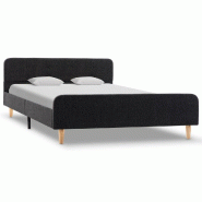 VidaXL Cadre de lit Gris foncé Jute 120 x 200 cm Modèle Germonis - 284896