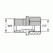 Adaptateur droit mâle BSP pour bague BS x femelle JIS - MBSPCT1/2 / FTO (JIS)1/2 - Ø 20.95 mm