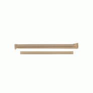Betik Ecoline – 6000 unités – Paille droite fibre végétale emballée individuellement – Ø 8 mm x H 23 cm - marron Bagasse 1011301