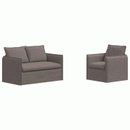 Canapé 2 pcs Taupe 196 x 82 x 85 cm tissu Modèle Apex Vision Pro - Matériau naturel 8721364374140