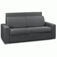 CANAPÉ LIT LEVALLOIS EXPRESS LATTES 120CM MATELAS 16CM TÊTE DE LIT INTÉGRÉE POLYURÉTHANE GRAPHITE