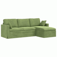 Canapé Vert clair 198 x 134 x 80 cm Velours Modèle Atlas Office Confort - 8721364377714