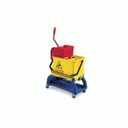 Chariot de lavage spider max bi bac 2x8l amovible avec roues + presse a plat_0