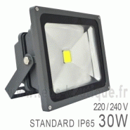 ÉCLAIRAGE DE CHANTIERS - PROJECTEUR LED COB 30W EXTÉRIEUR IP65 GRIS