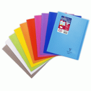 Clairefontaine Lot de 30 Cahier Kover Book 24x32, 96p./48 feuilles 90 g/m² piquées, couv. Transparentes assorties (10), quadrillé 5x5 + marge - 303