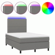 Décoshop26 - Cadre de lit LED avec sommier, tête de lit réglable et matelas 120x200 cm en tissu gris foncé - TDL0208410 Décoshop26 - Cadre de lit LED avec sommier, tête de lit réglable et matelas 120x200 cm en tissu gris foncé - TDL0208410