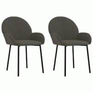 Décoshop26 - Set de 2 chaises de salle à manger design classique en tissu gris foncé DEC025523 - gris 3000255294695 Décoshop26 - Set de 2 chaises de salle à manger design classique en tissu gris foncé DEC025523 - gris 3000255294695