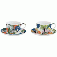 EASY LIFE Coffret 2 tasses Déjeuner 24 cl - Ambiance Tropicale - 035-1195229