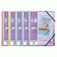 Exacompta - Réf. 56279E - Carton de 10 trieurs personnalisable Kreacover Pastel - avec 3 rabats - avec élastiques - couverture et intérieur en PP -