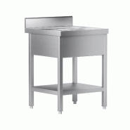 Gasfrit - Évier professionnel grande capacité avec 1 bac et étagère inférieure, 700 x 700 x 850 + 100 mm - inox GFY6003