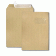 GPV Boîte de 250 pochettes Premier kraft Adour 229x324/C4, 90 g/m², avec fenêtre 100x50 à 20/52, adhésives avec bande - 3250650041602