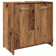 Helloshop26 - Armoire de salle de bain rangement élégant finition mate 60 x 33 x 60 cm en bois d'ingénierie vieux bois 02_0050723 - Bois massif 300