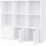 Helloshop26 - Bibliothèque en bois étagère de rangement pour livres DVD colonne de rangement armoire à étagères bureau maison 3 12_0000259 - Boi