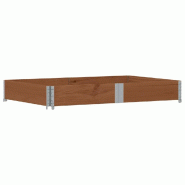 Helloshop26 - Jardinière bac lit surélevé plantes fleurs terrasse jardin 150 x 100 cm bois massif de pin marron 02_0037422 - marron métal 30002178