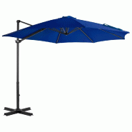Helloshop26 - Parasol déporté avec mât en aluminium 300 cm bleu 02_0008491 - 3000453347766