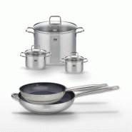 Lot 2 Poêles céramique 28/32 cm & 3 Faitouts inox Elo Profi Therm Platinum - gris inox 3176239953169