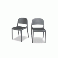Lot de 2 chaises BLENDY - gris clair