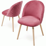 LOT DE 2 CHAISES DE SALLE À MANGER EN VELOURS PIEDS EN BOIS HÊTRE STYLE MODERNE CHAISE SCANDINAVE POUR SALON CHAMBRE CUISINE BUREAU ROSE 01_0000161 LOT DE 2 CHAISES DE SALLE À MANGER EN VELOURS PIEDS EN BOIS HÊTRE STYLE MODERNE CHAISE SCANDINAVE POUR SALON CHAMBRE CUISINE BUREAU ROSE 01_0000161