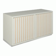 Meuble Vertigo T03 4 tiroirs à l'anglaise MDF naturel et blanc mat 120x47x60 cm