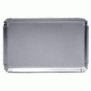 Plateau traiteur argent 28x42cm - par 25 - carton haute rigidité 1200 gr/m2