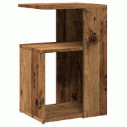 Table d'appoint vieux bois 36x30x56 cm bois d'ingénierie Modèle Apex Urbain - 856558