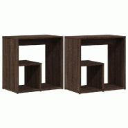 Tables d'appoint 2 pcs chêne marron 50x30x50 cm bois ingénierie Modèle Atlas Master Industriel - 8721012494701