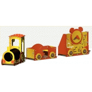 Transport locomotive gamme microparc tr0307pe - structures de jeux a themes - crea equipements