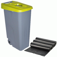 WellHome - Conteneur à Déchets Ouvert 110L avec 30 Sacs poubelle, Couleur Jaune - jaune plastique PK4644 WellHome - Conteneur à Déchets Ouvert 110L avec 30 Sacs poubelle, Couleur Jaune - jaune plastique PK4644
