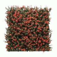 WellHome - Jardin vertical artificiel - panneau de haie 100x100 cm pour intérieur et extérieur, fleurs rouges - rouge WH15556