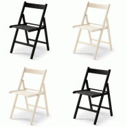 Yelloo - Chaises LIBRO KIT 4 pièces colorées (2 blanches 2 noires) pliables Pliables Gain de place Bois de hêtre massif - multicolore Bois massif 957
