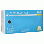 100 gants "Medi-Inn Classic", nitrile non poudré "Black Plus" noir Taille : S - S noir Nitrile 93017
