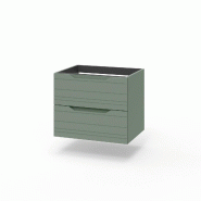 AQA Design Meuble sous-vasque en MDF 2 tiroirs SOLMIRA vert sauge L.60 P.45 H.50 MPSO060-SAL - vert Bois manufacturé MPSO060-SAL